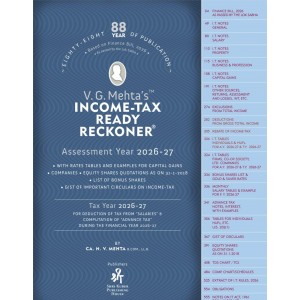 VG. Mehta & VK Mehta's Income Tax Ready Reckoner AY 2026-27 by SKPH [Free Delivery]